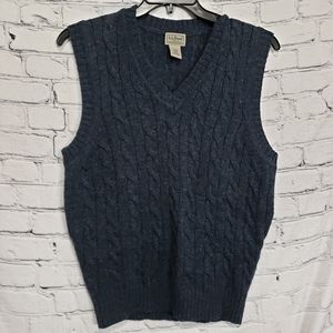 100% wool - L.L. Bean Navy Cable Knit Sweater Vest